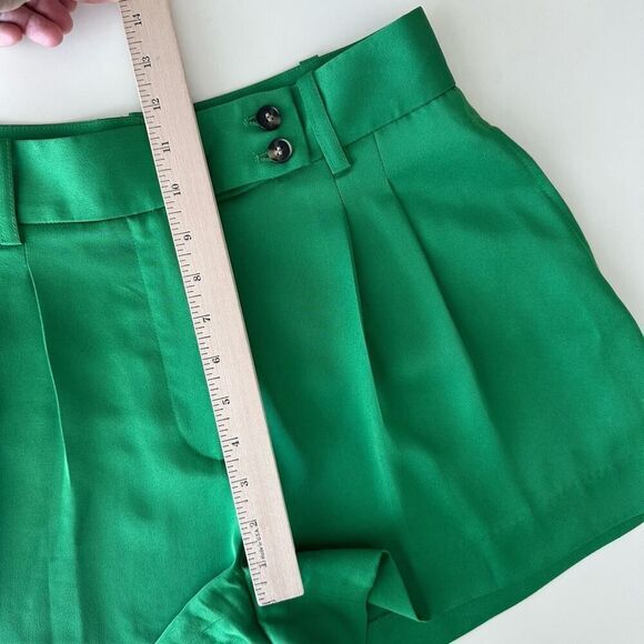 REISS Shorts Womens 4 US Green High Waist Pleated Sofie Old Money Quiet Luxury - Picture 13 of 15